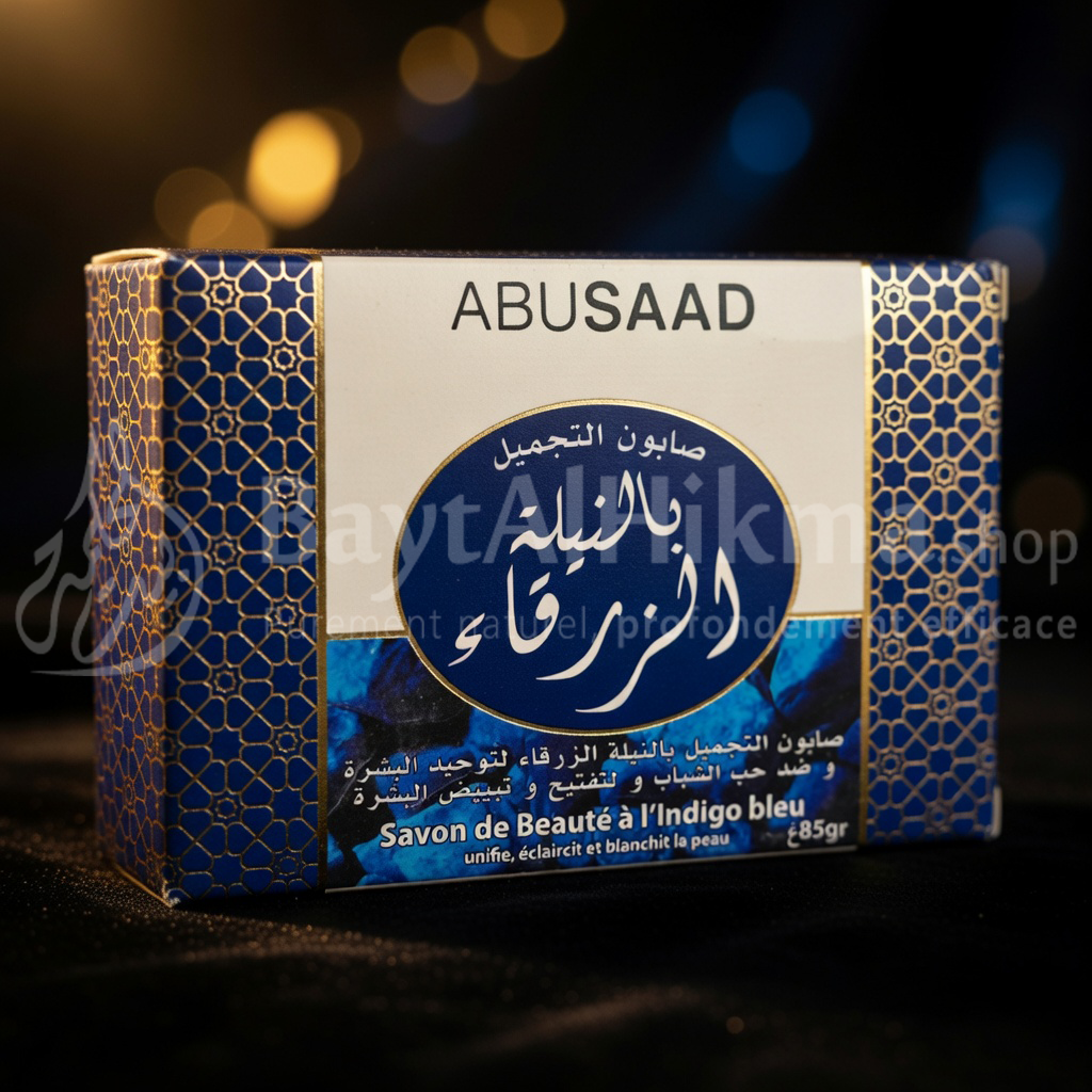 Savon de Beauté à la Nila Bleue (Indigo) - Abusaad | Éclat & Teint Unifié - 85g - صابون الجمال بالنيلة الزرقاء من "أبو سعد" | لتفتيح وتوحيد لون البشرة