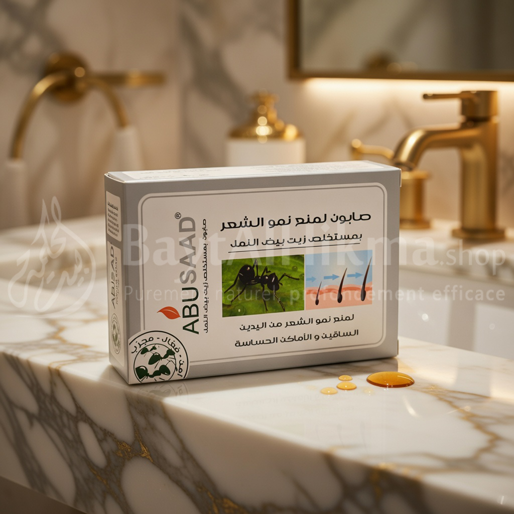 Savon ABUSAAD à l'Extrait d'Huile d'Œufs de Fourmis - Réducteur de Pilosité - صابون أبو سعد لمنع نمو الشعر بمستخلص زيت بيض النمل