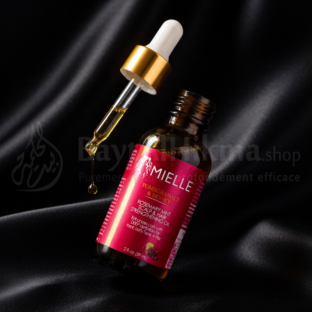 Huile Fortifiante Cuir Chevelu & Cheveux Mielle - Grenade, Miel, Romarin & Menthe (59 ml) - زيت مييل لتقوية فروة الرأس والشعر - بالرمان والعسل وإكليل الجبل والنعناع (59 مل)