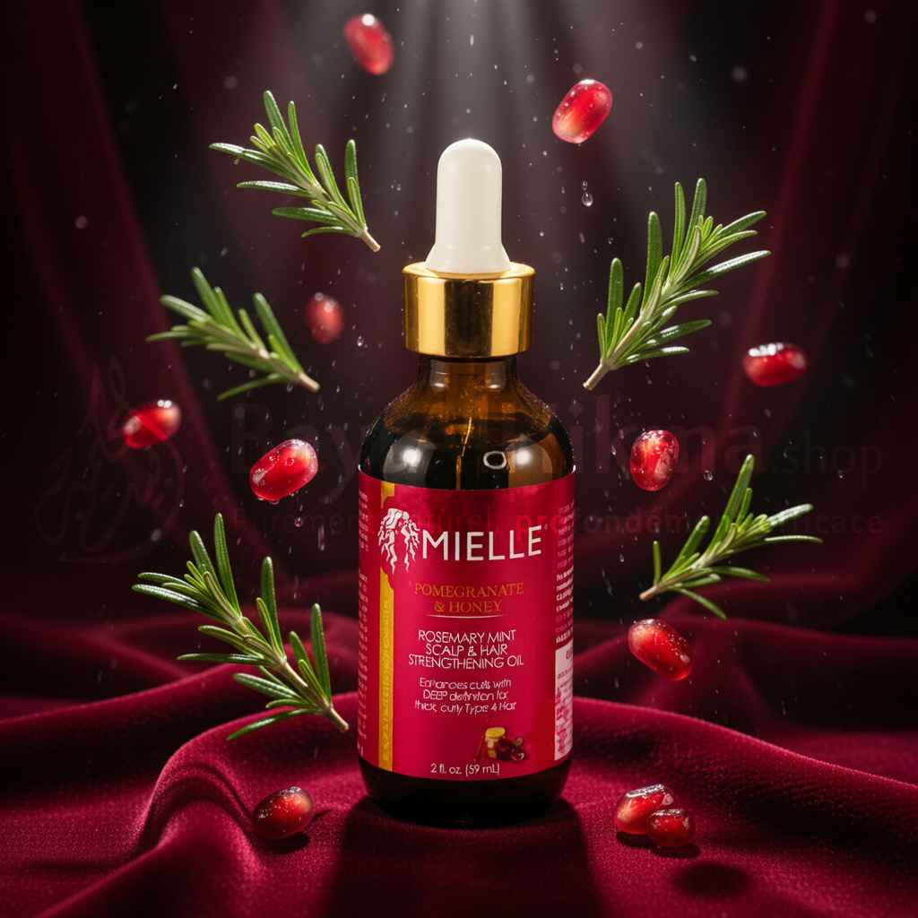 Huile Fortifiante Cuir Chevelu & Cheveux Mielle - Grenade, Miel, Romarin & Menthe (59 ml) - زيت مييل لتقوية فروة الرأس والشعر - بالرمان والعسل وإكليل الجبل والنعناع (59 مل)