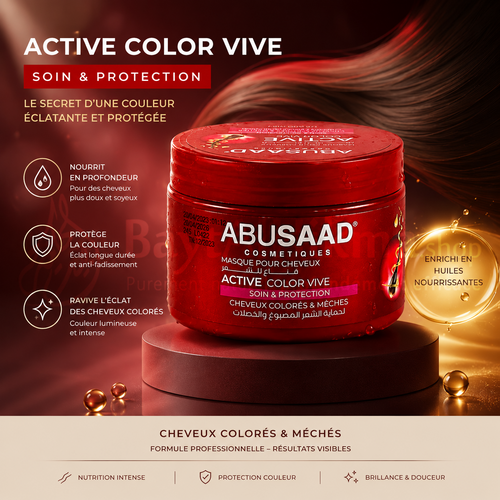 ABUSAAD - Masque Capillaire Active Color Vive - Cheveux Colorés & Mèchés - 400ml - أبو سعد - ماسك اكتيف كولور فيف للشعر المصبوغ والخصلات