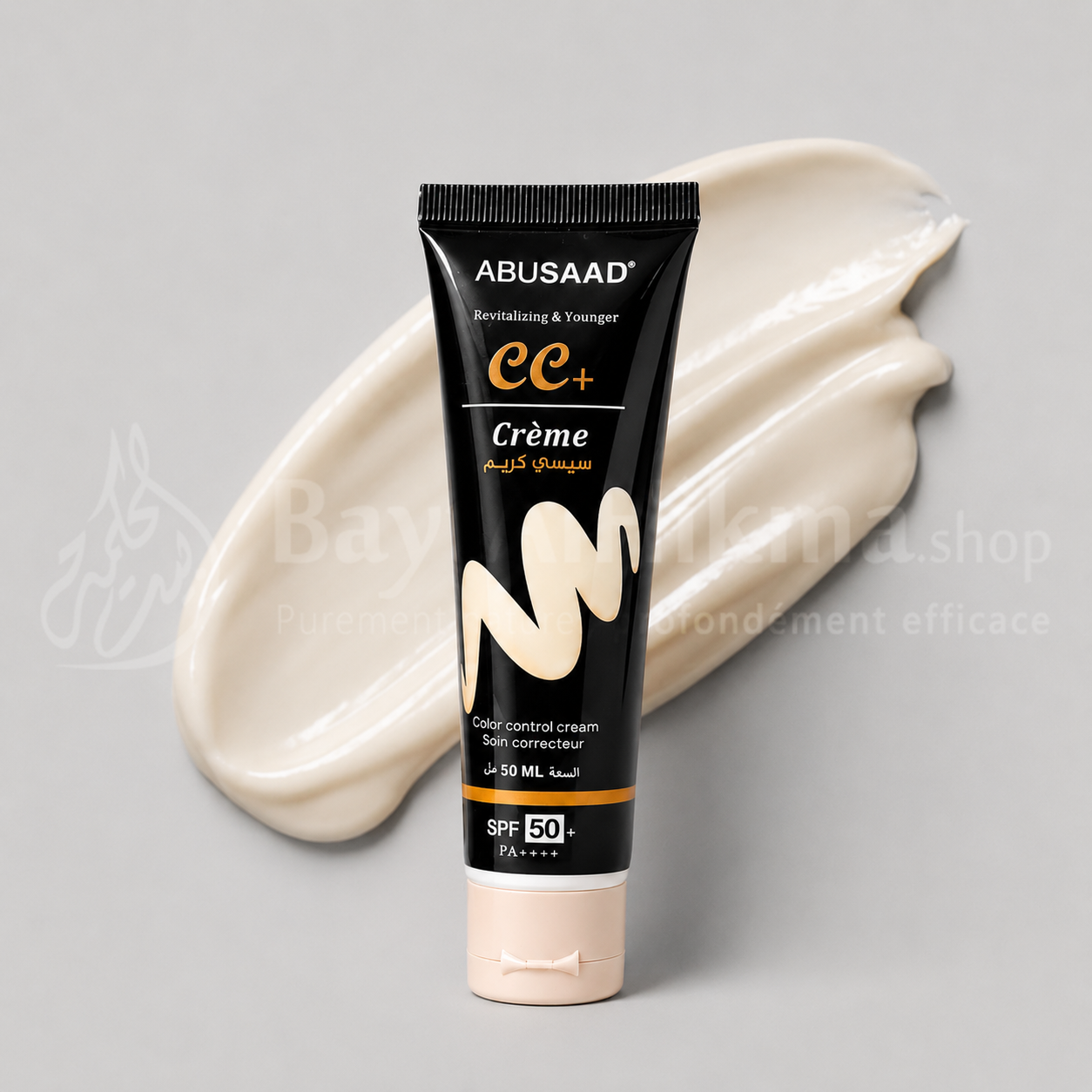 ABUSAAD CC+ Crème - Soin Correcteur Revitalisant Anti-Âge avec SPF 50+ (50 ML) - سيسي كريم (CC+) من أبو سعد - عناية مصححة ومجددة للبشرة مع حماية من الشمس SPF 50+ (50 مل)
