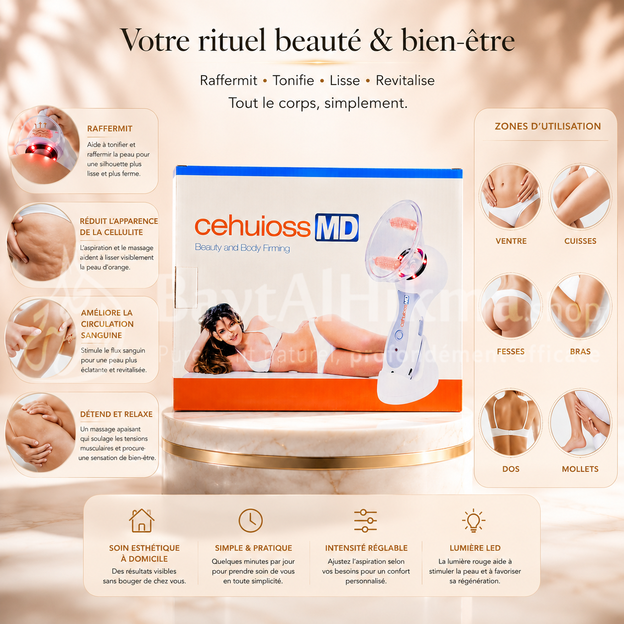 Appareil de Massage Anti-Cellulite et Raffermissant - Cehuioss MD - جهاز التدليك ومكافحة السيلوليت وشد الجسم