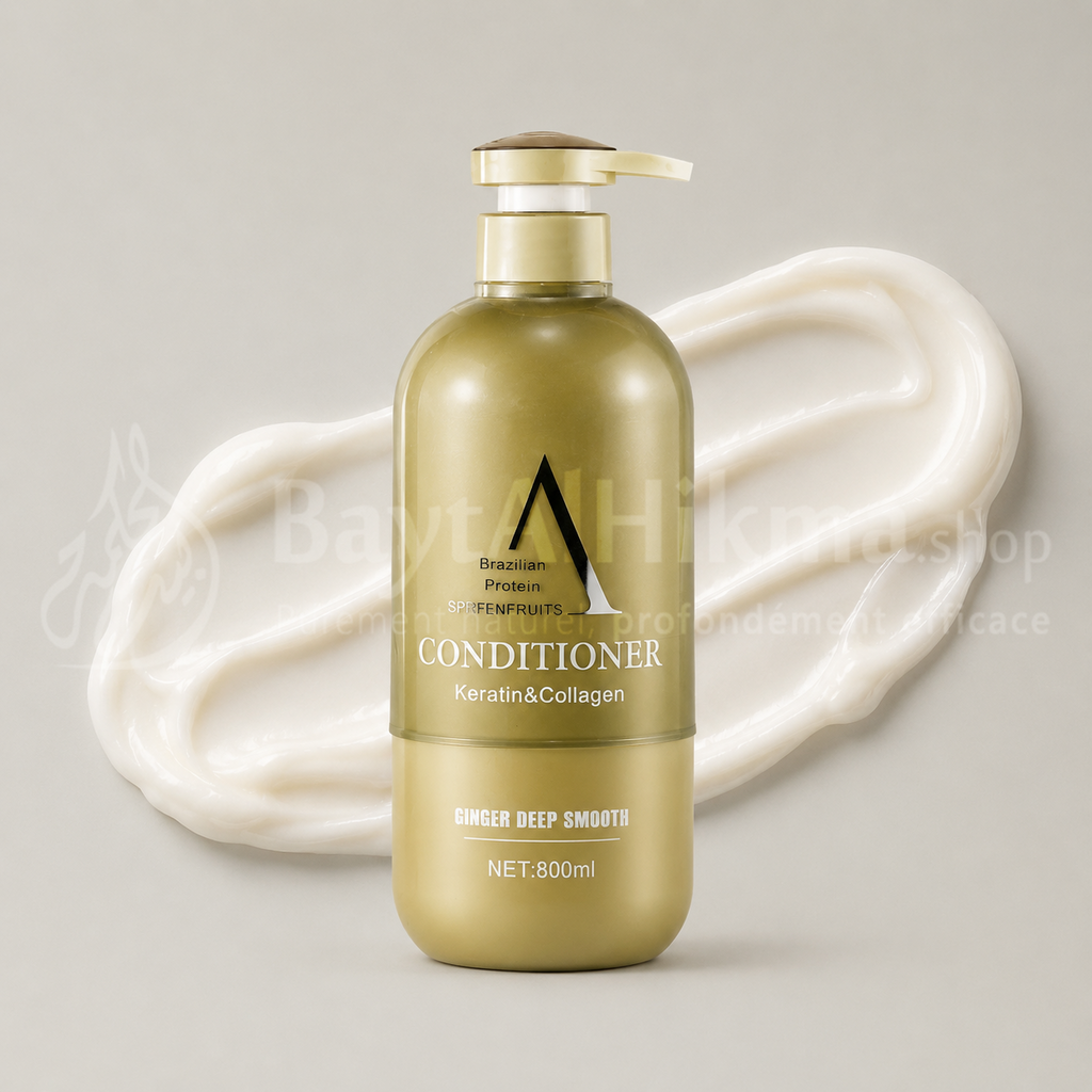 Après-Shampoing Professionnel Protéine Brésilienne, Kératine & Collagène - Lissage Profond (800ml) - بلسم احترافي بالبروتين البرازيلي، الكيراتين والكولاجين - تنعيم عميق (800 مل)