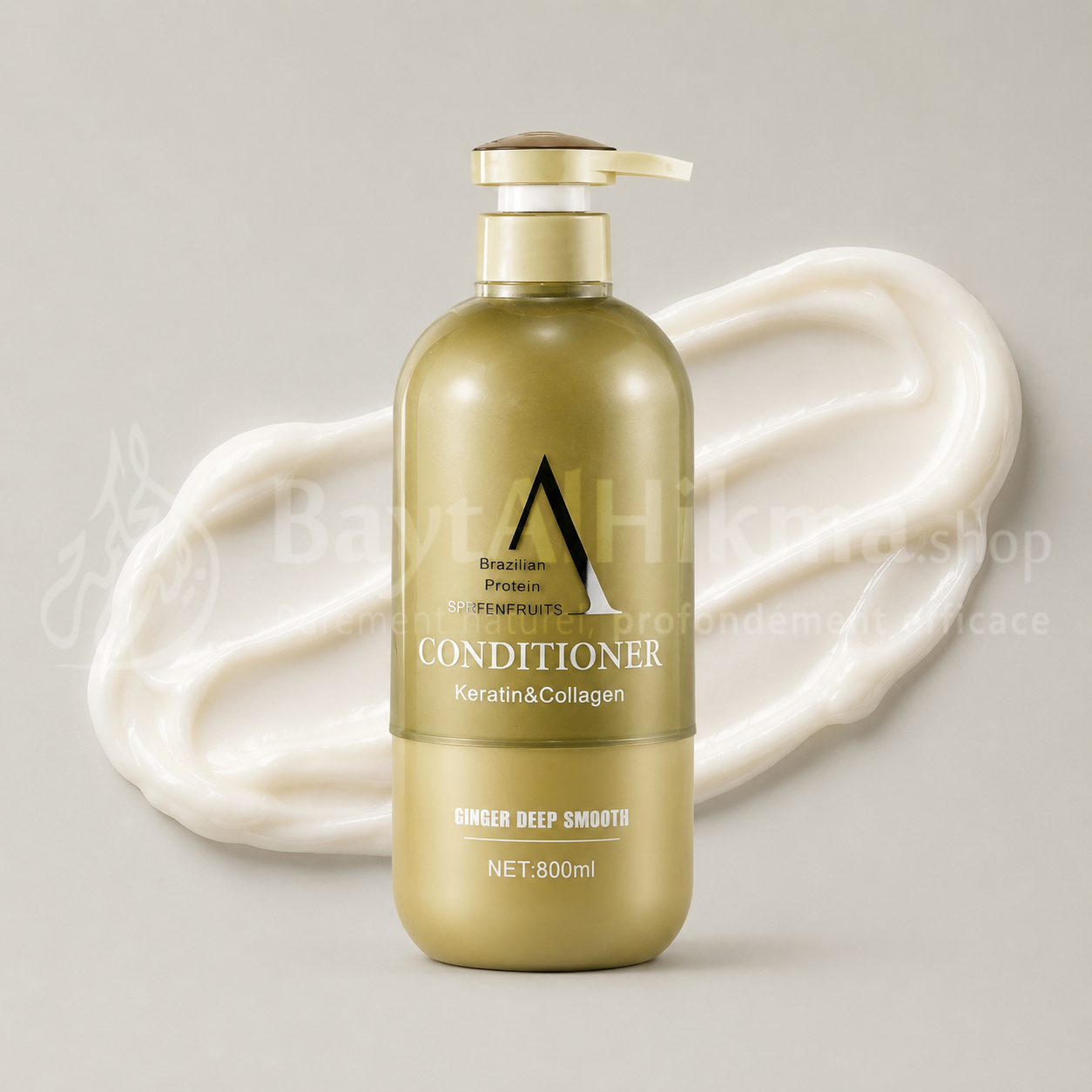 Après-Shampoing Professionnel Protéine Brésilienne, Kératine & Collagène - Lissage Profond (800ml) - بلسم احترافي بالبروتين البرازيلي، الكيراتين والكولاجين - تنعيم عميق (800 مل)