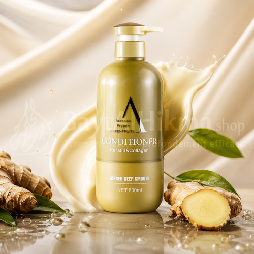 Après-Shampoing Professionnel Protéine Brésilienne, Kératine & Collagène - Lissage Profond (800ml) - بلسم احترافي بالبروتين البرازيلي، الكيراتين والكولاجين - تنعيم عميق (800 مل)