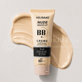 BB Crème Nude Makeup 5-en-1 - Couvrance Totale & Éclaircissante SPF 50 - ABUSAAD - بي بي كريم نيود ميك أب 5 في 1 - تغطية كاملة وتفتيح مع حماية SPF 50 - ABUSAAD