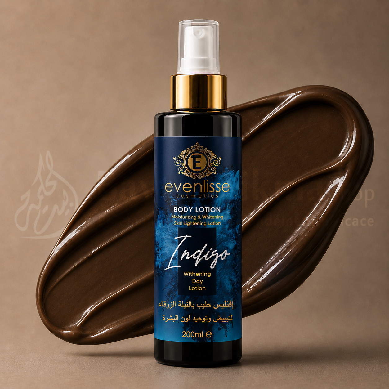 Lait Corps Evenlisse à la Nila Bleue – Hydratant, Éclaircissant & Anti-Rides – 200ml - ايفنليس لوشن الجسم بالنيلة الزرقاء – مرطب، مبيض ومضاد للتجاعيد