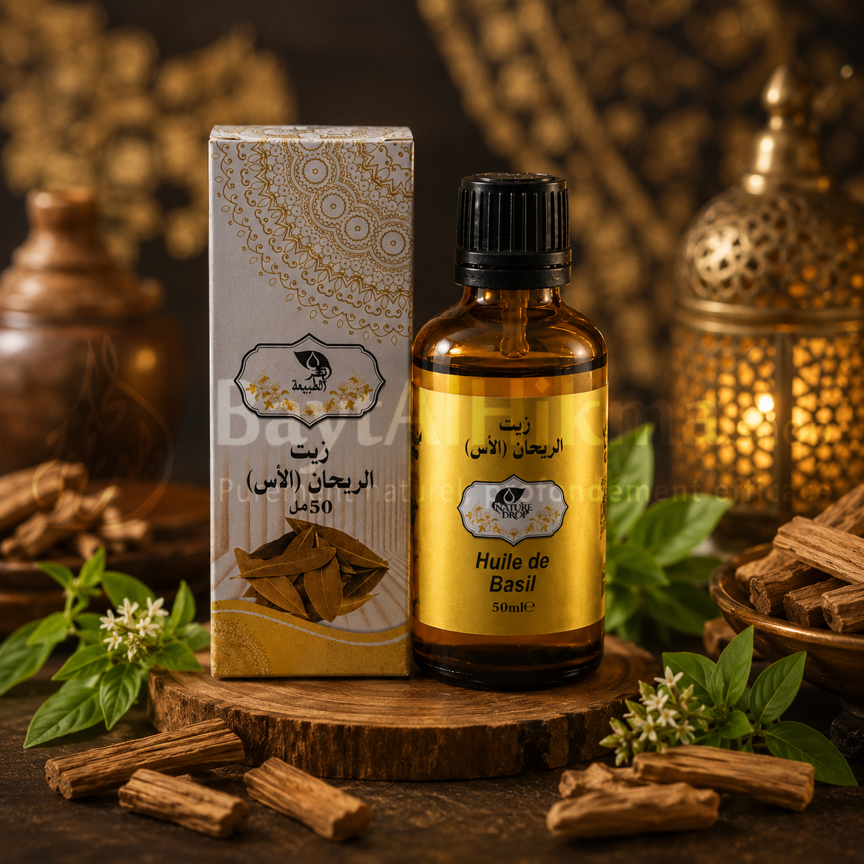 Huile de Basilic Naturelle (L'As) - 50ml/زيت الريحان الطبيعي (الآس)