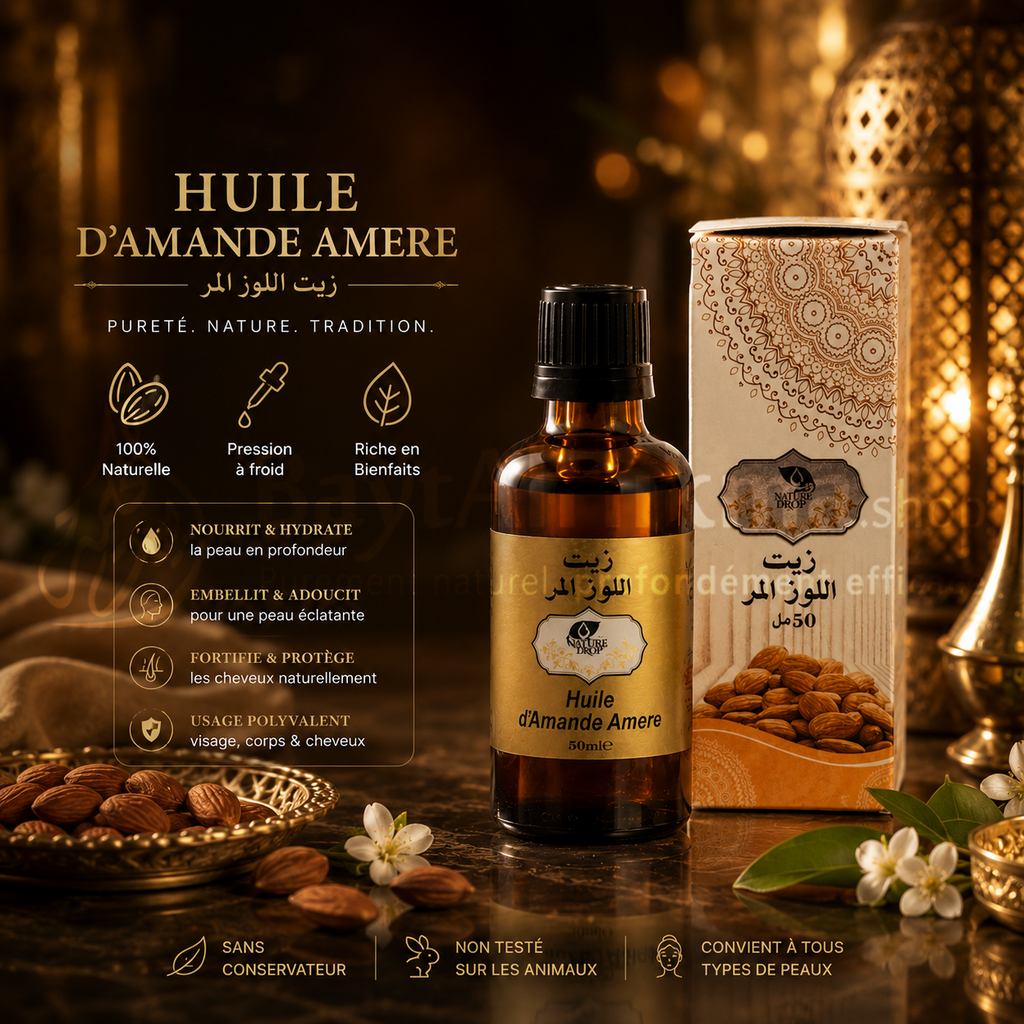 Huile d’Amande Amère Pure -50ml/زيت اللوز المر