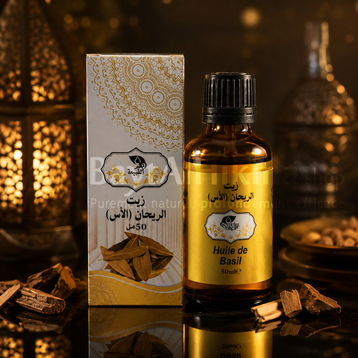 Huile de Basilic Naturelle (L'As) - 50ml/زيت الريحان الطبيعي (الآس)