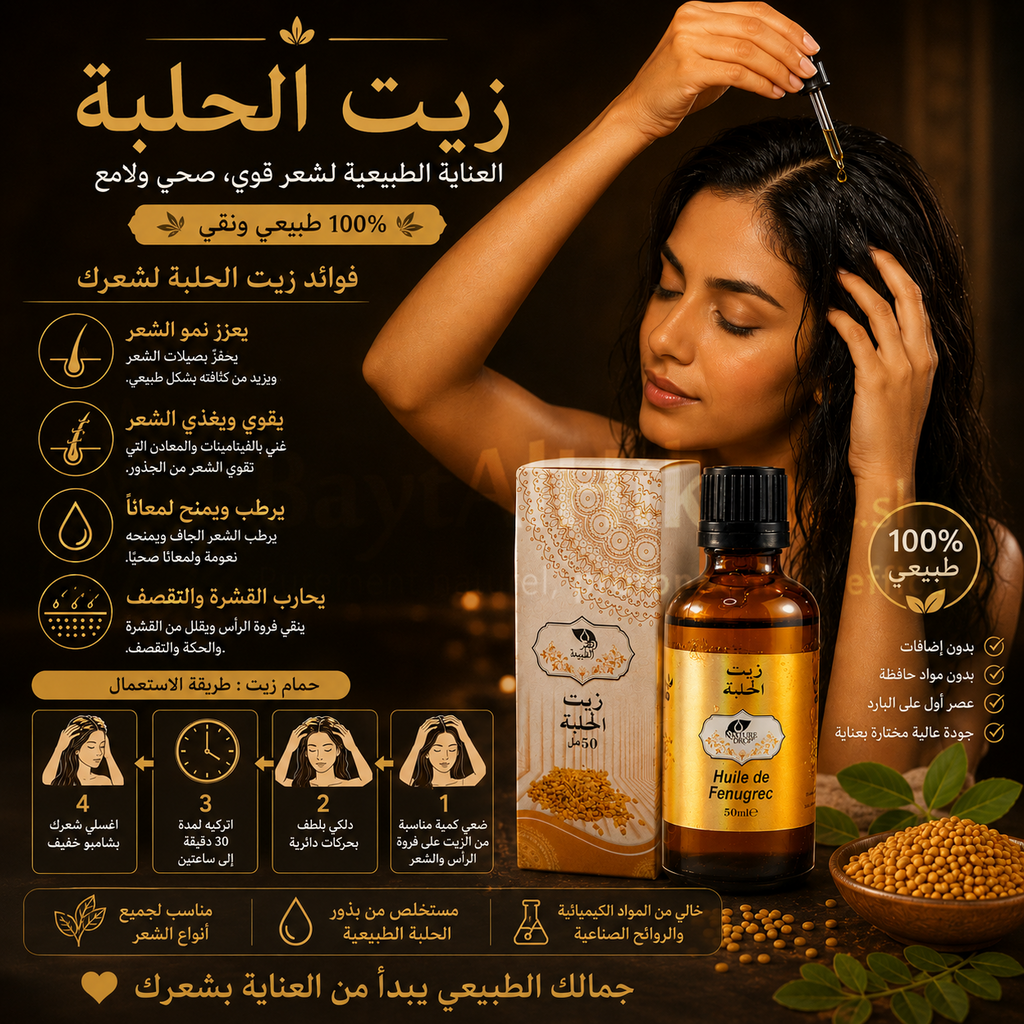 Huile de Fenugrec 100% Naturelle - Nature Drop (50 ml) - زيت الحلبة طبيعي 100% - قطرة الطبيعة (50 مل)