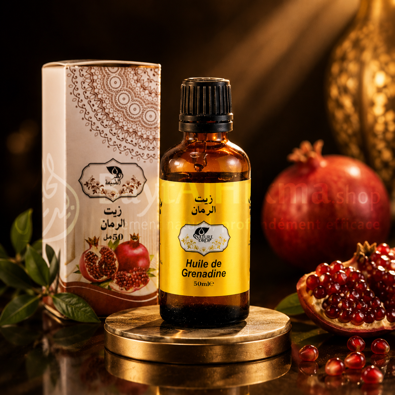 Huile de Grenade Naturelle (Huile de Grenadine) - Nature Drop | 50ml -زيت الرمان الطبيعي - قطر الطبيعة  | 50 مل