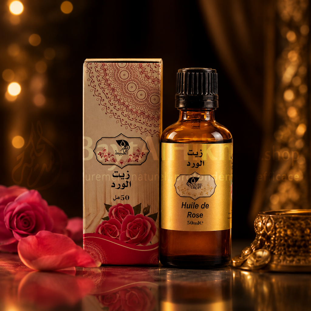 Huile de Rose Naturelle - Nature Drop (50 ml) - زيت الورد الطبيعي - قطر الطبيعة (50 مل)