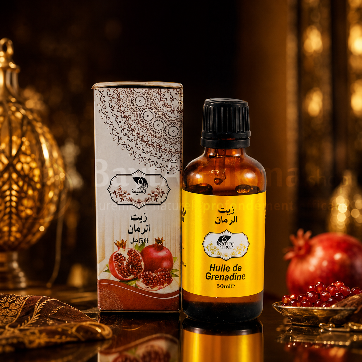 Huile de Grenade Naturelle (Huile de Grenadine) - Nature Drop | 50ml -زيت الرمان الطبيعي - قطر الطبيعة  | 50 مل