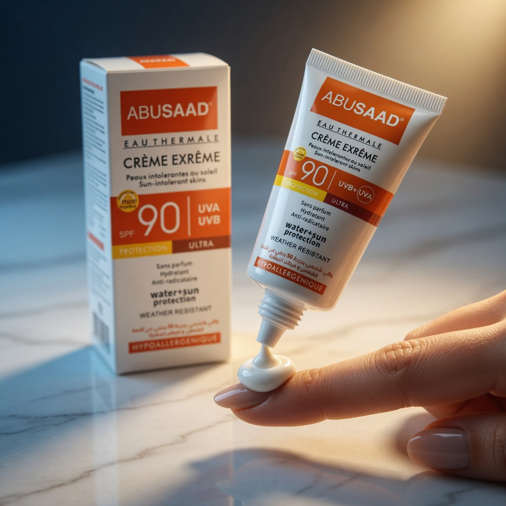 ABUSAAD - Eau Thermale Crème Extrême SPF 90 | Protection Solaire Ultra Haute - أبوسعد - كريم واقي شمس "إكستريم" +90 بالمياه الحرارية | حماية فائقة