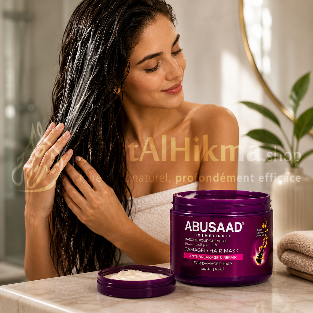 Masque Capillaire ABUSAAD Active Kiratin Straight - Anti-Frisottis (400ml) - قناع للشعر أبو سعد أكتيف كيراتين ستريت - حماية ضد التجعد (400 مل)