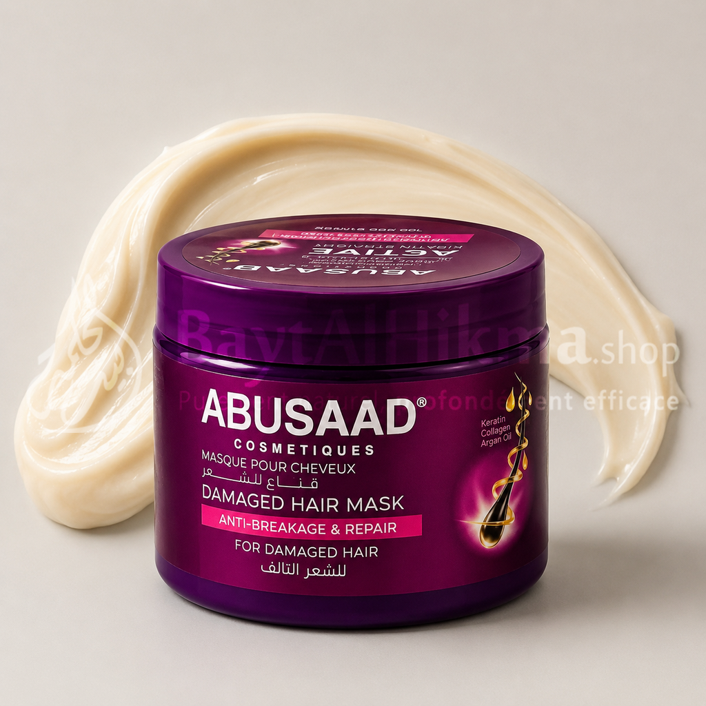 Masque Capillaire ABUSAAD Active Kiratin Straight - Anti-Frisottis (400ml) - قناع للشعر أبو سعد أكتيف كيراتين ستريت - حماية ضد التجعد (400 مل)