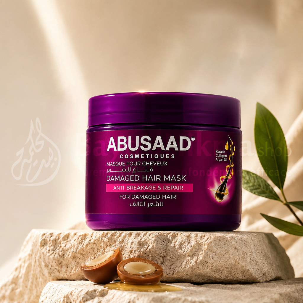 Masque Capillaire ABUSAAD Active Kiratin Straight - Anti-Frisottis (400ml) - قناع للشعر أبو سعد أكتيف كيراتين ستريت - حماية ضد التجعد (400 مل)