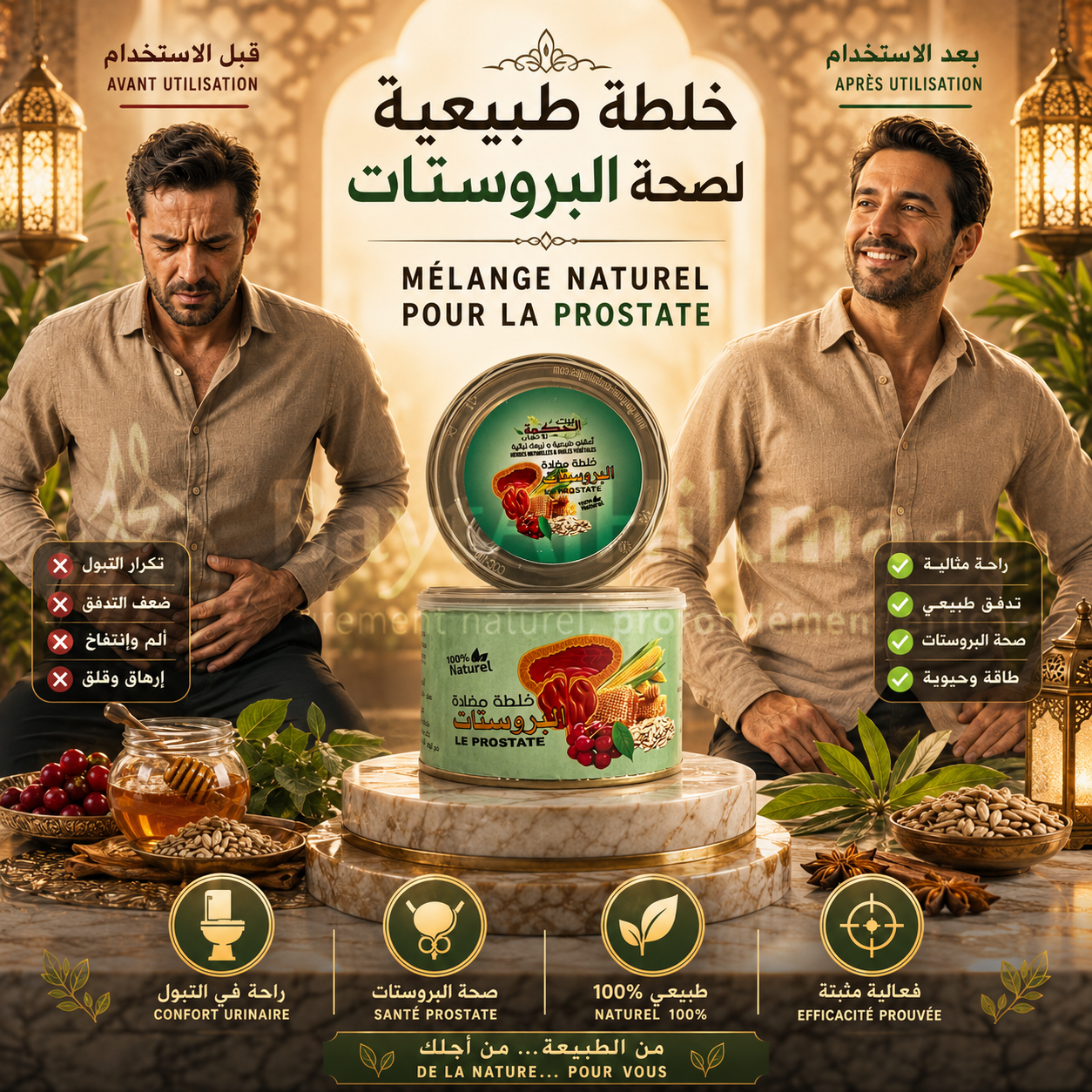 Mélange Naturel pour la Prostate "Bayt Al Hikma" - 100% Naturel - %خلطة مضادة لمشاكل البروستات من "بيت الحكمة" - طبيعي 100%