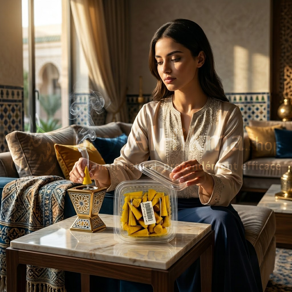 Cônes d'Encens Pyramidal (Bakhour) - Parfum Citron (80g) - قطع بخور هرمية برائحة الليمون - 80 غرام