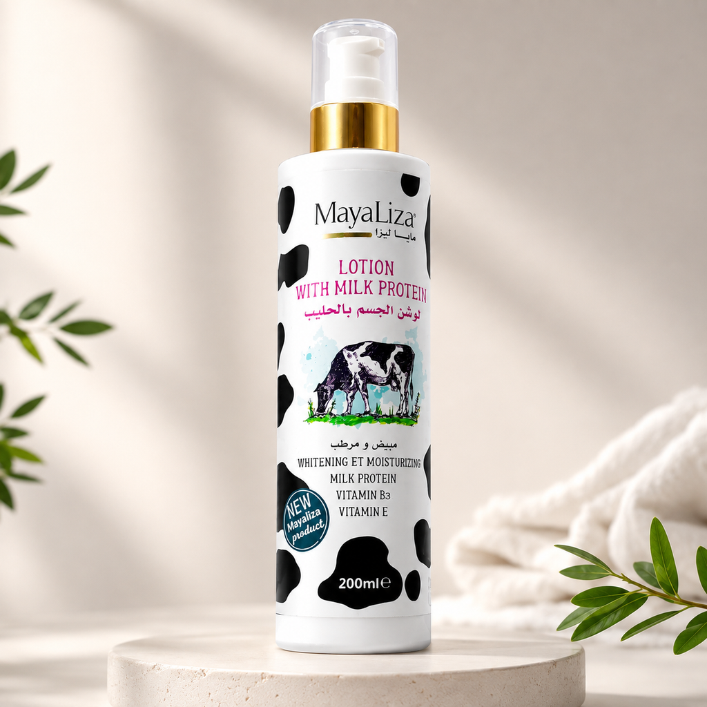Lotion Corporelle aux Protéines de Lait - MayaLiza (200ml) - لوشن الجسم ببروتين الحليب - مايا ليزا (200 مل)